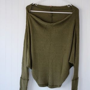 Urban Outfitters Hunter Green off the Shoulder Top
